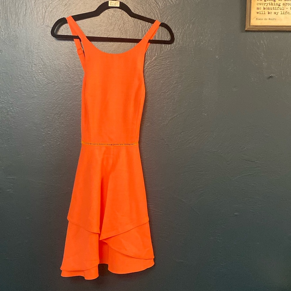Adeline Rae size small summer dress. Coral orange
